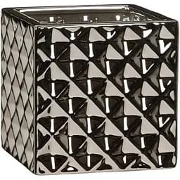 Кашпо для квітів Scheurich Crystal куб 17" срібно-чорне