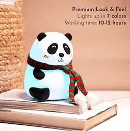 Дитячий силіконовий нічник Панда Panda Silicone Lamp LJC-142-A акумуляторний світильник іграшка для сну - мініатюра 4