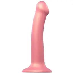 Насадка для страпону Strap-On-Me Mono Density Dildo Rose M одношаровий силікон гнучкий діаметр 3.3 см