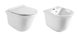 Унитаз подвесной Volle Avila Rimless c сиденьем + подвесное биде Avila white 13-66-051+13-66-052, Белый