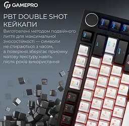 Клавиатура игровая механическая GamePro MK-160-B MAX USB Hot-Swap Outemu Magnetic Switch Black-White - мініатюра 8