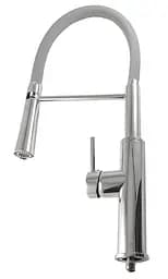 F4452-6 Змішувач для кухні гнучкий гусак U гайка сірий/хром Ø40 Frap 1/10 Сірий