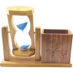 Годинник пісочний з підставкою для ручок синій пісок