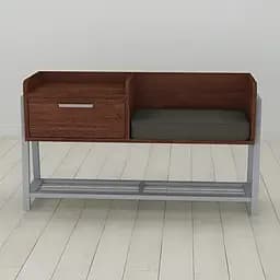 Банкетка с прикроватной тумбочкой Ferrum-decor Бланка 540x1000x320 металл Серый ДСП Венге 16 мм (FRD-105305)