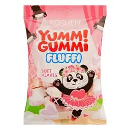 Упаковка маршмелоу Roshen Yummi Gummi Fluffi Soft Hearts 65 г х 20 шт
