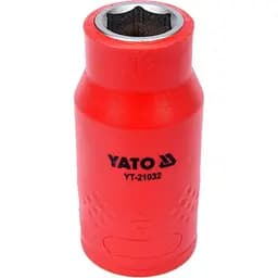 Головка торцева діелектрична 6-гранна Yato квадрат 1/2" М= 12 мм L= 55/38 мм VDE корпус до 1000V (DW) (YT-21032)