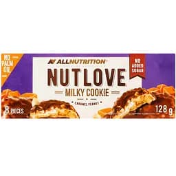 Печиво Allnutrition Nutlove Milky Cookie з карамеллю та арахісом в молочному шоколаді 128 г (943249)