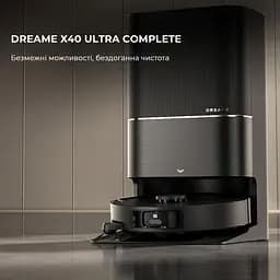 Робот-пилосос з вологим прибиранням Dreame X40 Ultra Complete Black - мініатюра 2