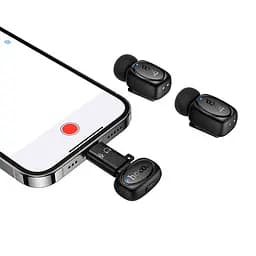 Бездротова мікрофонна система HOCO L19 Graceful wireless microphone(iP/Type-C) Black (6942007655477) - мініатюра 5