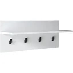 Вішалка настінна VAYS для одягу на 4 гачки з полицею M-46 біла