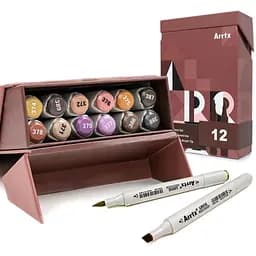 Спиртові маркери Arrtx Oros ASM-03-SK02 12 кольорів, відтінки шкіри