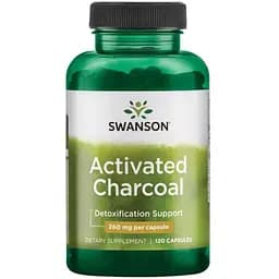 Активоване вугілля Swanson Activated Charcoal 260 мг 120 капсул (100-20-3141799-20)