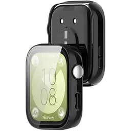 Чохол-накладка DK Huawei Watch Fit 3 Пластик Gloss Скло Full Cover (black) - мініатюра 2