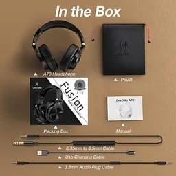 Гарнітура OneOdio Fusion A70Bluetooth + 3.5 мм/6.35 мм Black (A70 Black) - мініатюра 5