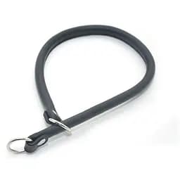 Ошейник ринговка для собак Zoo-hunt круглый кожаный РК черный РК 1,2/55 см