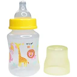 Пляшечка для годування Курносики з широкою шийкою 250 мл жовта (7006 жовт)