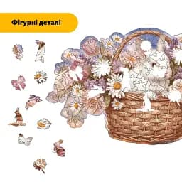 Дерев'яний фігурний пазл Весняна Корзинка, А3, Картонна коробка 200 елементів - мініатюра 3
