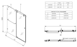 Двері в нішу Koer SR SD06-140x220-TR-01 прозоре скло Easy Clean 8 мм, хром KR5368, універсальні, прозорий, хром - мініатюра 4