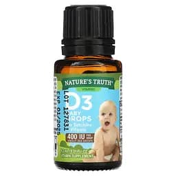 Витамин Nature's Truth D3, D3 Baby Drops капли для новорожденных детей и старше 400 МЕ 9.2 мл
