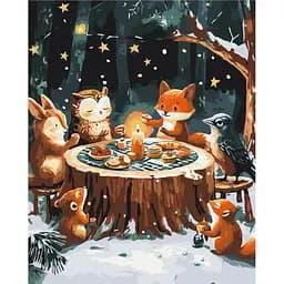 Картина за номерами на підрамнику Brushme Зимове чаювання