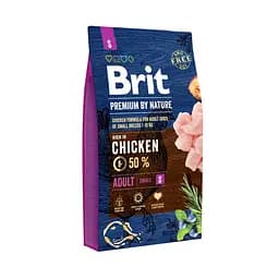 Сухой корм для взрослых собак мелких пород Brit Premium Adult S 8 кг (курица) (весом до 10 кг)