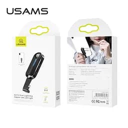 Перетворювач Usams Dual Lightning Adapter with LED Light US-SJ357 AU10 2A - мініатюра 2