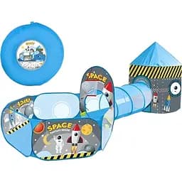 Дитячий каркасний намет Intex MR 1470 з малюнками космосу, тунелем, манежем та баскетбольним кільцем 277x120x107 см