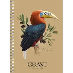 Блокнот для записей Student, А6, в клеточку, спираль, 80 л.,Тукан на ветке (A6-SC-080-6086K)