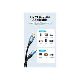 Кабель мультимедійний HDMI M to HDMI M 2.0m V2.0 4K60Hz blue VENTION (ALHSH) - мініатюра 4