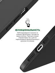 Силиконовый чехол для Apple iPhone 15 Plus, ICON2 Case, черный, противоударный, панель, защита всего корпуса, матовая поверхность Soft Touch, выступает над дисплеем, совместим с защитными стеклами и пленками, с микрофиброй, ArmorStandart (ARM70512) - мініатюра 4