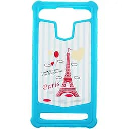 Чохол-накладка Toto Universal TPU case with image 5" Eiffel Tower Blue