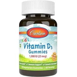 Дитячий вітамін D3 Carlson Labs Kid's Vitamin D3 Gummies, 60 желейок - Фрукти