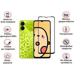 Захисне скло BeCover для Tecno Spark 9 Pro (KH7n) Black (708169) - мініатюра 2