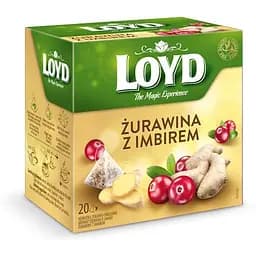 Чай фруктовий Loyd Oyd Cranberry&Ginger журавлина імбир 40 г (20 шт. х 2 г) (3103566) - мініатюра 2