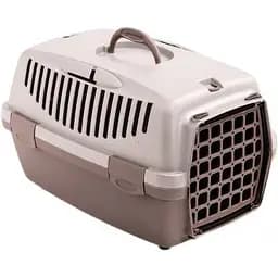 Переноска для тварин Stefanplast Gulliver 1 з пластиковими дверима до 6 кг ніжно-рожева/коричнево-рожева (97092)