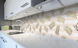 Кухонний фартух Листя папороті вінілові для кухні 65х250 см рослини Бежевий Happy Pocket Z184162 - мініатюра 5