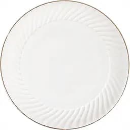 Тарілка Lefard Меренга 21 см біла із золотим (949-009-3)