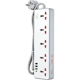 Сетевой фильтр Hoco AC14A Rico 5-позиционная розетка (PD30W/1C3A) (EU) Белый