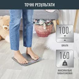 Ваги підлогові Tefal Goodvibes Life Bluetooth 160 кг AAAx3 в комплекті скло сірі - мініатюра 7