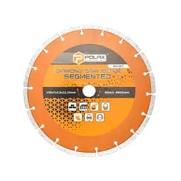 Диск алмазний сегментований Polax 230x7x2.6x22.23, 25% (54-127)