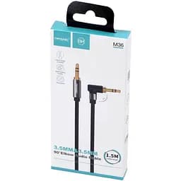 Аудіо кабель Qihang QH-M36 3.5 AUX Braided 1.5 м чорний