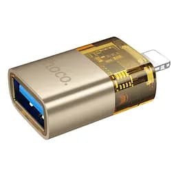 Адаптер перехідник Hoco UA36 Lightning to USB золотистий - мініатюра 4