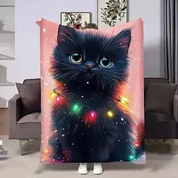 Плед 3D Святковий котик 32312 160х200 см