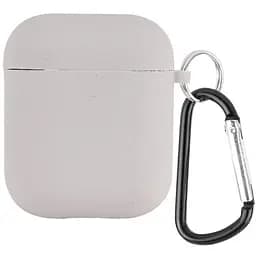 Силиконовый футляр с микрофиброй для наушников Airpods 1/2 Серый / Stone