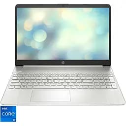 Ноутбук HP 15s-fq5014nq з процесором Intel Core i7-1255U pana la 4.70 GHz, 15.6, Full HD, IPS, 8GB, 512GB SSD, Intel Iris X графікою, DOS, сріблястий