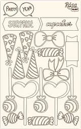 Чипборд Cake delicious 2 белый картон 12,8х20см