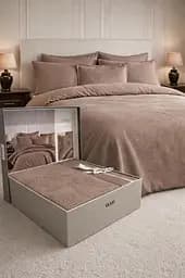 Комплект постельного белья евро 200х220 Premium сатин коричневый TC303376154