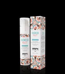 Массажное масло Exsens Coconut 50мл разогревающее, без сахара, без парабенов, съедобное
