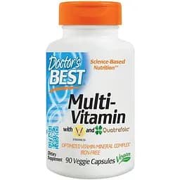 Мультивітаміни Doctor's Best Quatrefolic без заліза 90 вегетаріанських капсул