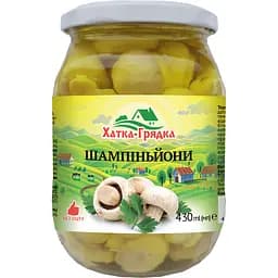 Грибы Шампиньоны Домик - Грядка целые маринованное стекло 430 мл